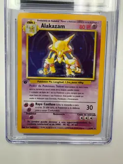 1999 Pokemon 1st Edition Base Alakazam CGC 8 Spanish #1/102 Holo Rare - Image 3