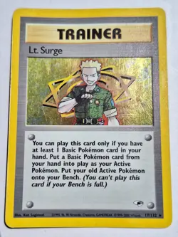 Pokemon TCG Lt. Surge Trainer Gym Heroes Holo 17/132 - Image 1
