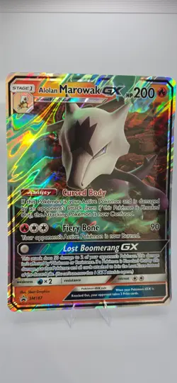 Alolan Marowak GX SM187 Sun Moon Promo Jumbo Pokemon Card Holo - Image 1