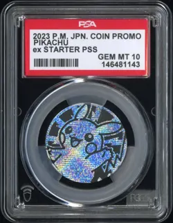 Pokemon Pikachu Japanese ex Starter Set Pikachu Special Set Graded Coin PSA 10 - Image 1
