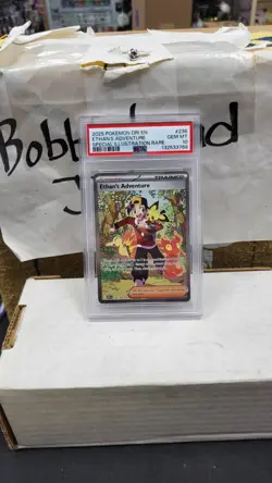 2025 ETHAN'S ADVENTURE TRAINER SIR DESTINED RIVALS POKEMON PSA 10 GEM MINT #236 - Image 1