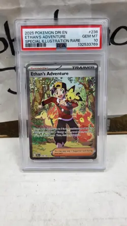 2025 ETHAN'S ADVENTURE TRAINER SIR DESTINED RIVALS POKEMON PSA 10 GEM MINT #236 - Image 2
