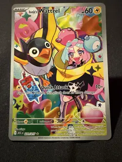 Pokemon TCG Iono's Wattrel 231/217 Illustration Rare Full Art Holo EN 60 HP - Image 1