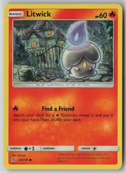 Litwick 28/236 Pokemon Unified Minds Common Near Mint Card (NM) 1 - Image 1