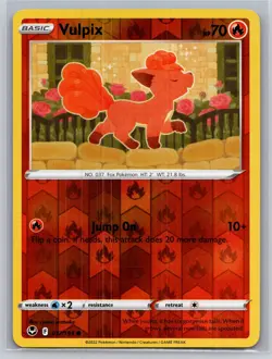 2022 Pokemon TCG Silver Tempest Reverse Holo Vulpix 17/195 NM - Image 1