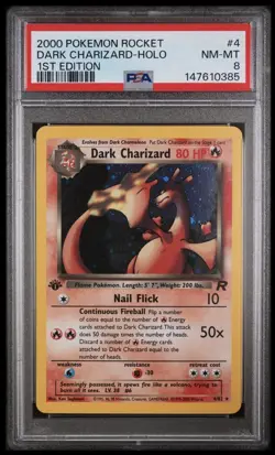 2000 Pokemon Rocket 4 Dark Charizard - Holo 1st Edition PSA 8 (14 Cert) - Image 1