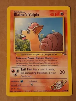 Pokemon Blaine's Vulpix 65/132 Gym Heroes LP See Pictures - Image 1