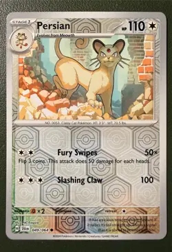 Pokemon TCG Persian 49/64 Shrouded Fable SV6.5 Reverse Holo NM - Image 1