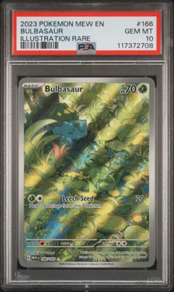 2023 POKEMON MEW EN-151 ILLUSTRATION RARE #166 BULBASAUR PSA 10 - Image 1