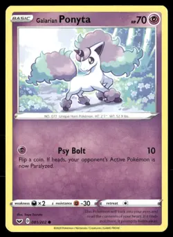 Galarian Ponyta Sword & Shield 081/202 Common Pokemon Near Mint - Image 1