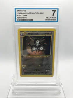 OCG 7 1st Edition Magneton Holo 10/64 Pokemon (2001) Neo Revelation TCG - Image 1