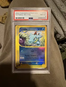 2002 POKEMON EXPEDITION #134 TOTODILE-REVERSE FOIL PSA 8 - Image 1