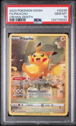 2023 Pokemon Swsh Pikachu Crown Zenith #GG30 Psa10 - Image 1
