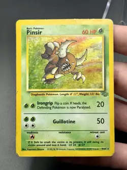 Pokemon TCG Pinsir 9/64 Jungle Unlimited Holo Vintage WOTC Damaged - Image 1