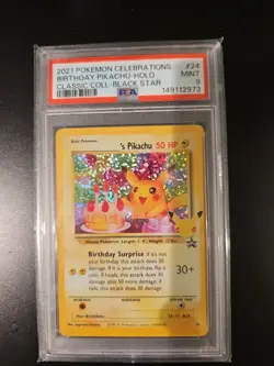 2021 Pokemon Celebrations Birthday Pikachu - Holo #24 PSA 9 - Image 1