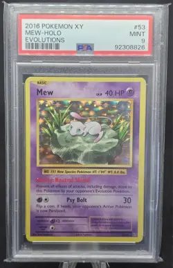 2016 POKEMON XY EVOLUTIONS #53 MEW HOLO PSA 9 - Image 1