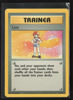 Lass 75/102 Rare Base Set Unlimited Pokemon Moderately Played - Image 1