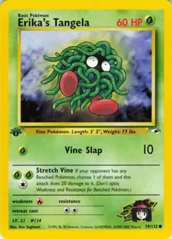 Erika's Tangela - 1st Edition - 79/132 Gym Heroes - WOTC - Pokemon TCG - 2000 - Image 1