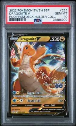 PSA 10 POKEMON PROMO #235 DRAGONITE V PREMIER COLLECTION 2022 POKEMON GO - Image 1