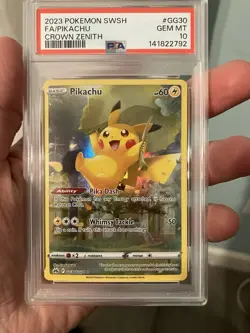2023 POKEMON SWORD & SHIELD CROWN ZENITH #GG30 FULL ART PIKACHU PSA 10 - Image 1