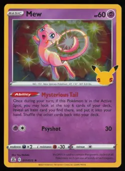 2021 SWORD & SHIELD - CELEBRATIONS MEW BASIC/RARE HOLO #11 - Image 1