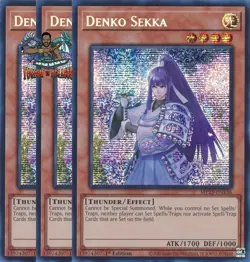Yugioh! 3x Denko Sekka MP25-EN136 Prismatic Secret Rare 1st Ed NM - Image 1