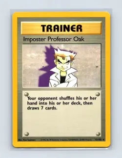 Imposter Professor Oak 73/102 Rare Base Set Unlimited Pokemon Lightly Played - Image 1