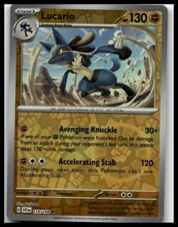 Pokemon Scarlet & Violet Base Lucario 114/198 Reverse Holo - Image 1