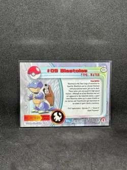2000 Pokemon Topps Chrome Blastoise #09 Holo Foil TV Animation Series Blue NM/LP - Image 3
