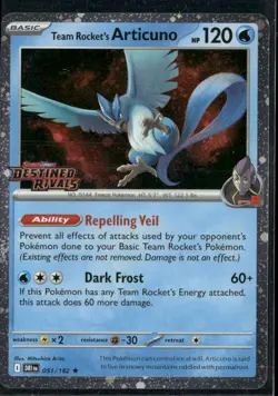 Team Rocket's Articuno SV10: Destined Rivals 051/182 Rare Holofoil Pokemon NM - Image 1