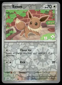 Eevee SV03: Obsidian Flames 166/197 Common Reverse Holo Pokemon TCG NM - Image 1