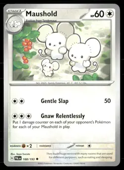 Maushold SV02: Paldea Evolved 168/193 Uncommon Normal Pokemon TCG NM - Image 1