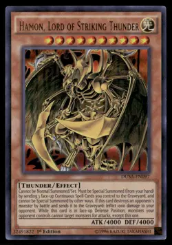 Hamon, Lord of Striking Thunder Duelist Saga DUSA-EN097 Ultra Rare Yugioh LP - Image 1