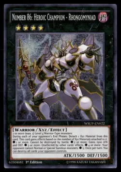 Number 86: Heroic Champion - Rhongomyniad World Superstars WSUP-EN022 Yugioh LP - Image 1