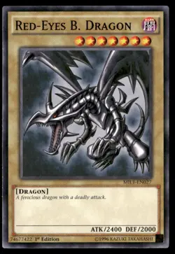 Red-Eyes B. Dragon Millennium Pack MIL1-EN027 Common / Short Print Yugioh LP - Image 1