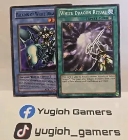 YUGIOH PALADIN OF WHITE DRAGON + RITUAL COMMON PLAYED DIFFERENT SETS - Image 1
