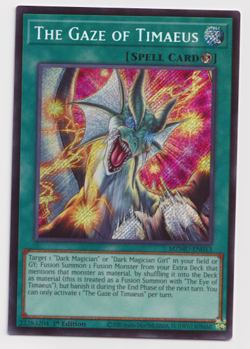 Yu Gi Oh Maze of Muertos The Gaze if Timaeus MZMU-EN013 Secret Rare - Image 1