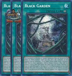 Yugioh! 3x Black Garden MP25-EN132 Prismatic Secret Rare 1st Ed NM - Image 1