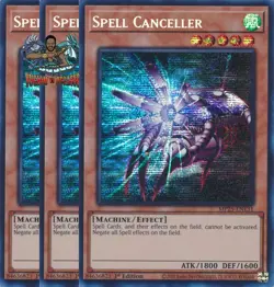 Yugioh! 3x Spell Canceller MP25-EN131 Prismatic Secret Rare 1st Ed NM - Image 1