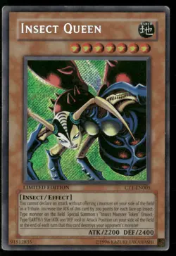 Insect Queen 2004 Collectors Tin CT1-EN005 Secret Rare Yugioh Lightly Played - Image 1
