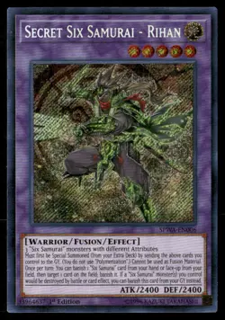 Secret Six Samurai - Rihan Spirit Warriors SPWA-EN006 Secret Rare Yugioh LP - Image 1