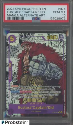 2024 One Piece PRB01 EN Eustass Captain Kid Manga Alternate Art PSA 10 GEM MINT - Image 1