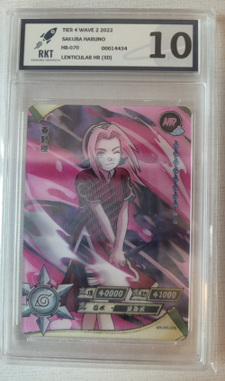 NARUTO GRADED CARD - SAKURA HARUNO - HR-070 - LENTICULAR HOLO (3D) RKT GRADED - Image 1