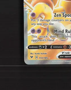 Alakazam V 172/185 Vivid Voltage Full Art Ultra Rare Holo Pokemon Card NM - Image 5