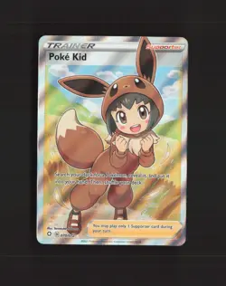 Poke Kid 70/72 Shining Fates Full Art Ultra Rare Holo Pokemon Card NM - Image 1