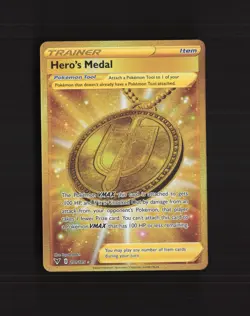 Hero's Medal 201/185 Vivid Voltage Full Art Secret Rare Holo Pokemon Card NM - Image 1