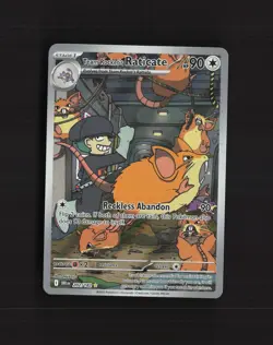 Team Rocket's Raticate 202/182 Destined Rivals Full Art Pokemon Card NM - Image 1