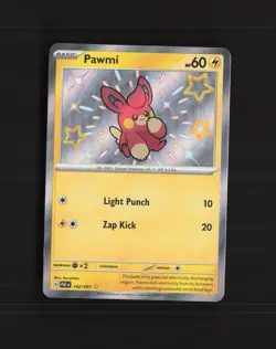 Pawmi 142/091 Paldean Fates Shiny Rare Holo Pokemon Card NM - Image 1