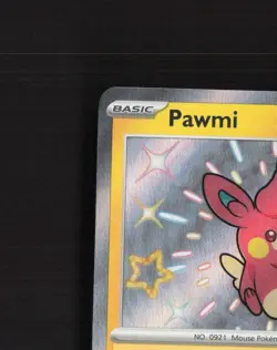 Pawmi 142/091 Paldean Fates Shiny Rare Holo Pokemon Card NM - Image 3