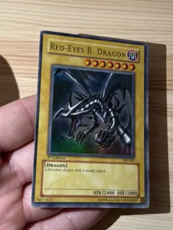 YUGIOH: Red-Eyes Black Dragon SDJ-001 1st Edition - NM (Uneven Edges) - Image 3